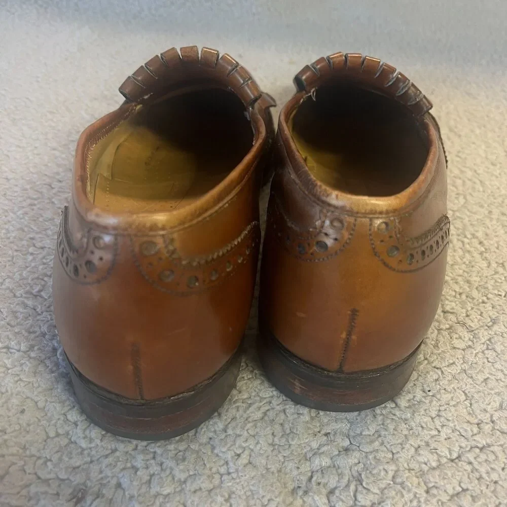 JOHNSTON & MURPHY Aristocraft Loafers 11 NARROW Leather Tassel Slip On Shoes